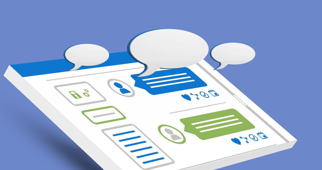 digital communication interface with message bubbles - Free Images, Stock Photos and Pictures on Pikwizard.com