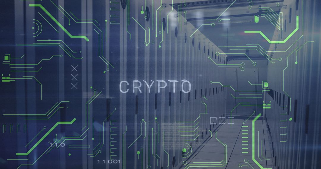 Cryptocurrency Technology Concept in Server Room