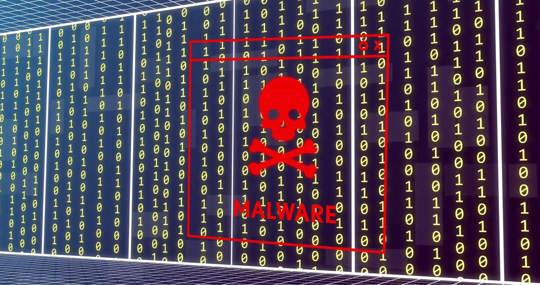Malware Alert with Binary Code and Warning Symbol - Free Images, Stock Photos and Pictures on Pikwizard.com