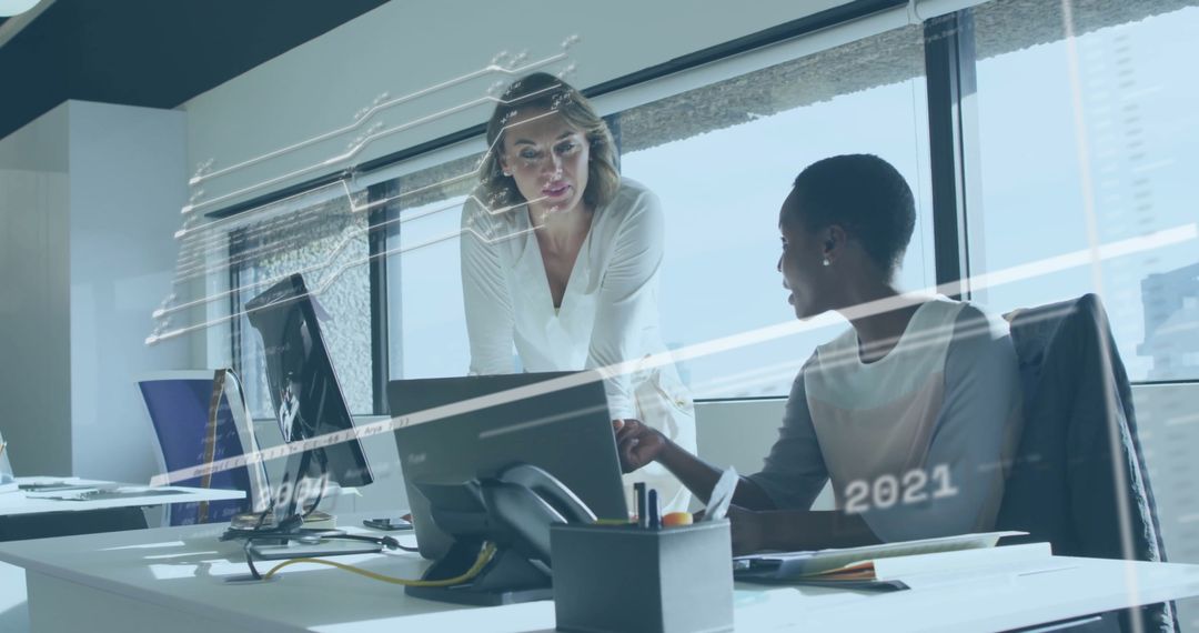 Financial Analysis Collaboration in Modern Office Setting