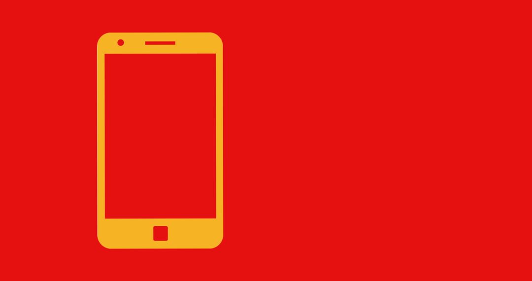 Bold Graphic of Yellow Smartphone Icon on Red