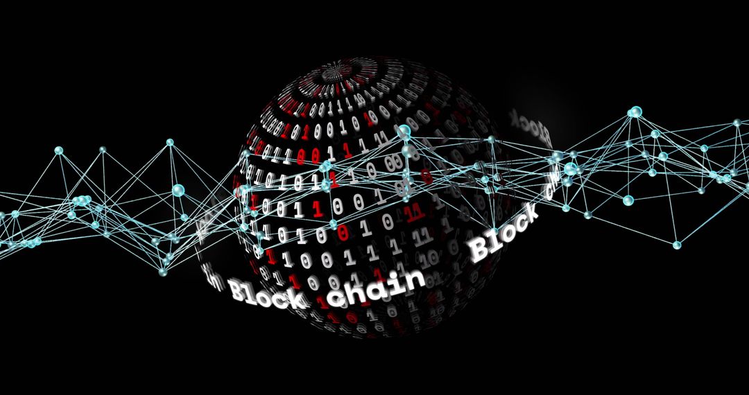 Global Blockchain Technology Network with Binary Code - Free Images, Stock Photos and Pictures on Pikwizard.com