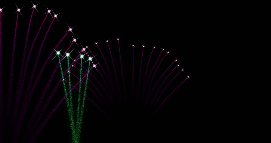 Colorful Fireworks Display on Black Background for Festivities