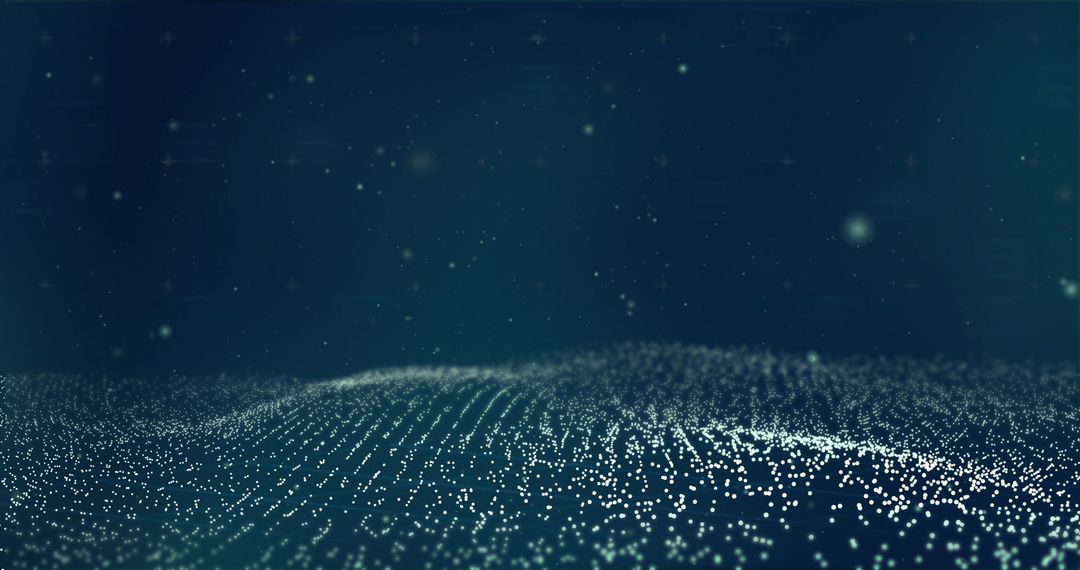 Glowing Dots Forming Dynamic Digital Wave