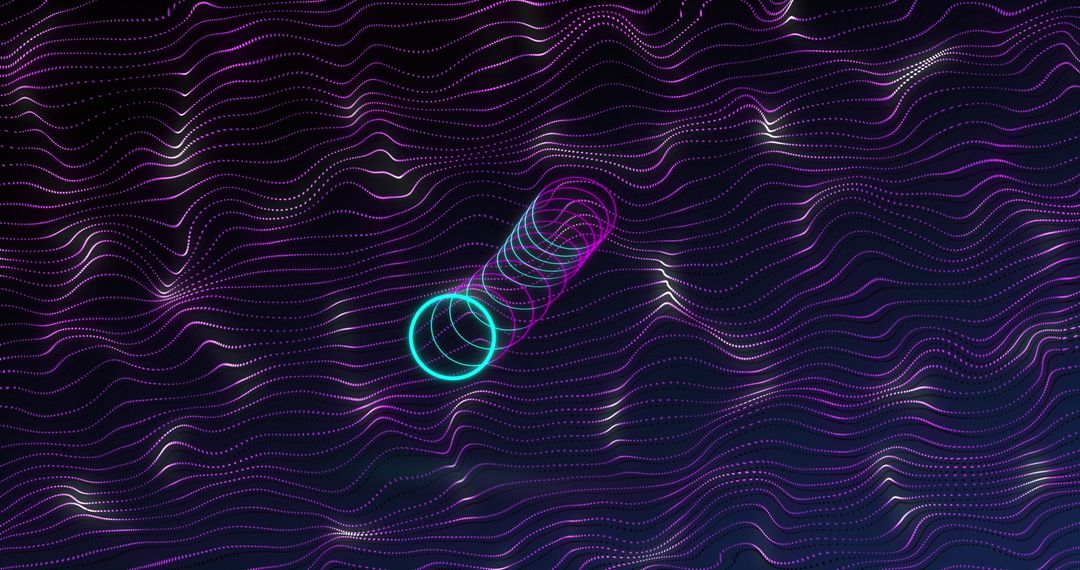 Abstract Pattern of Colorful Circles on Wavy Lines