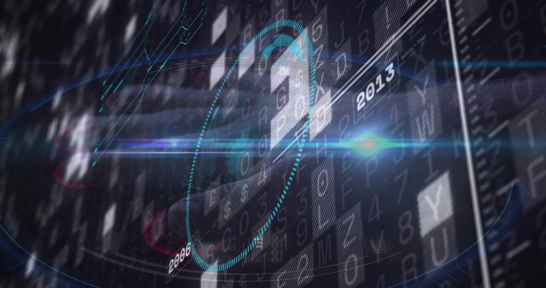 Futuristic HUD Interface with Timeline Data Visualization