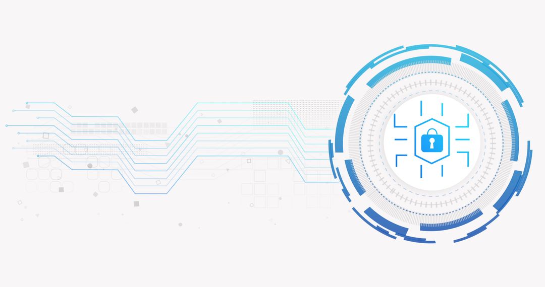 Illustration of Cybersecurity Lock and Digital Connections