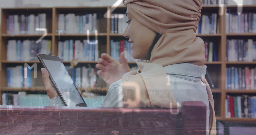 Female Student Engaging with Digital Learning Technology