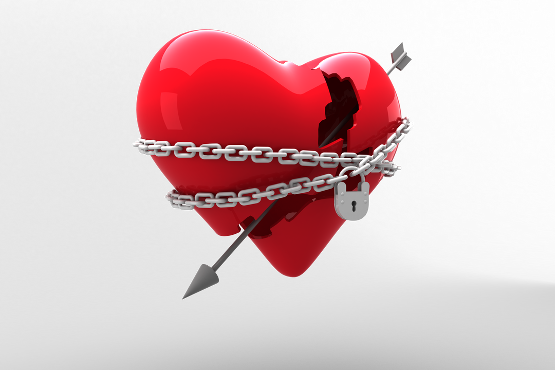 Transparent Broken Heart with Chain and Padlock, Symbolic of Love and Heartbreak - Download Free Stock Images Pikwizard.com