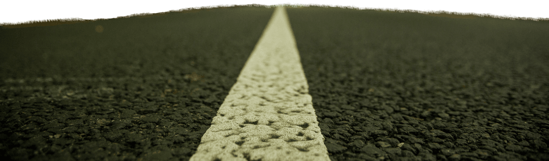 Transparent Perspective Close-Up of Long Empty Road with Center Line