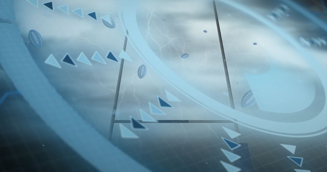 Dynamic Rugby Strategy Scan Illustration with Turf Background