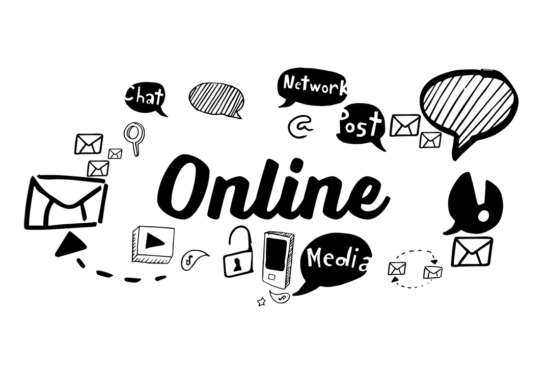 Transparent Vector Illustration of Online Community Icon Set