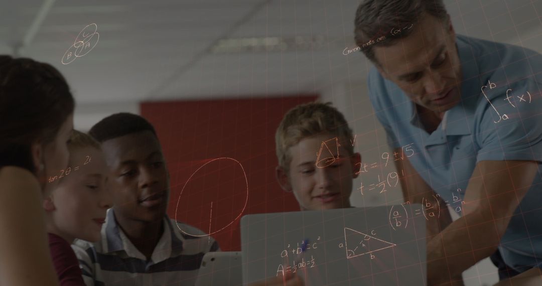 Teacher and Students Utilizing Technology in Math Class