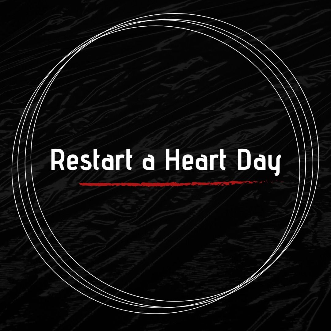 Illustration of restart a heart day text in white circles on black background, copy space - Download Free Stock Templates Pikwizard.com