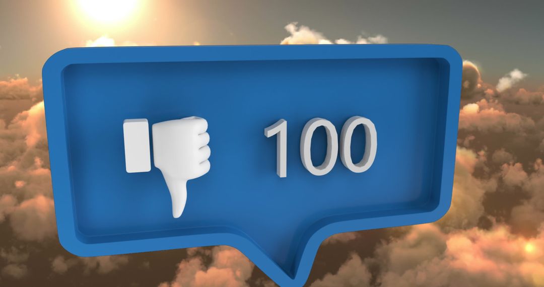 Digital Unlike Icon Display with Sky Background