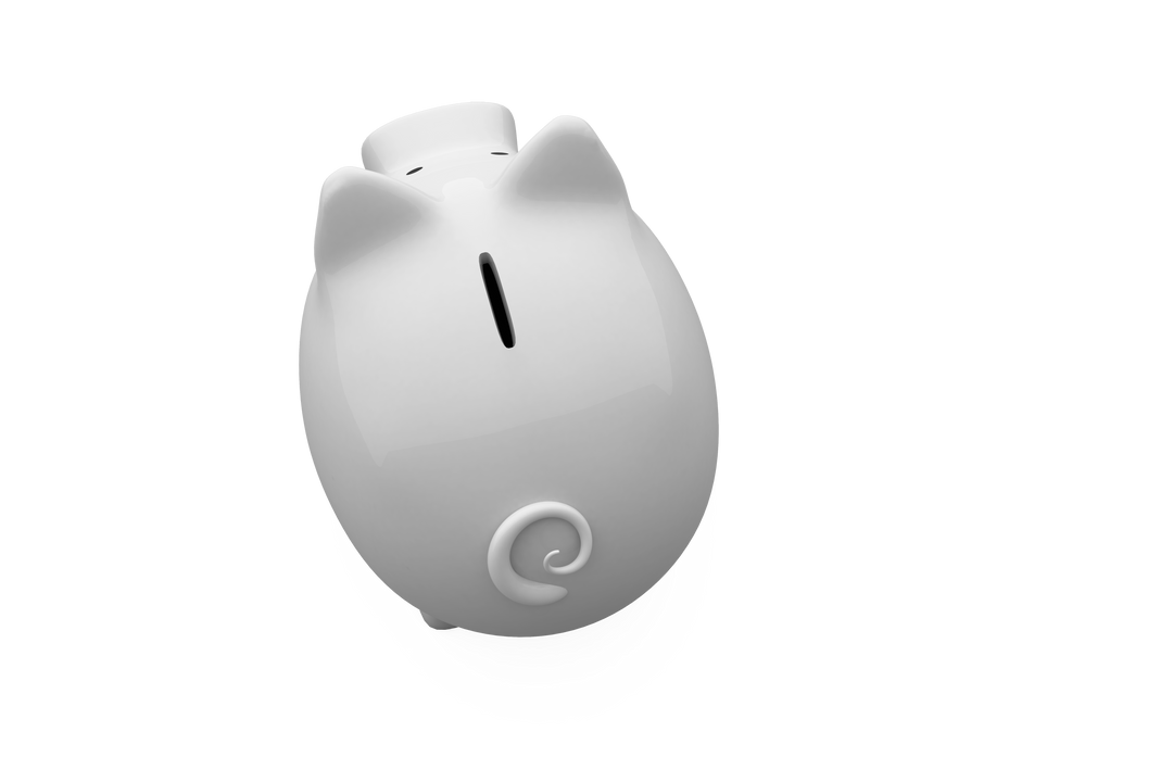 Transparent Directly Above View of White Piggy Bank Isolated on White Background - Download Free Stock Images Pikwizard.com