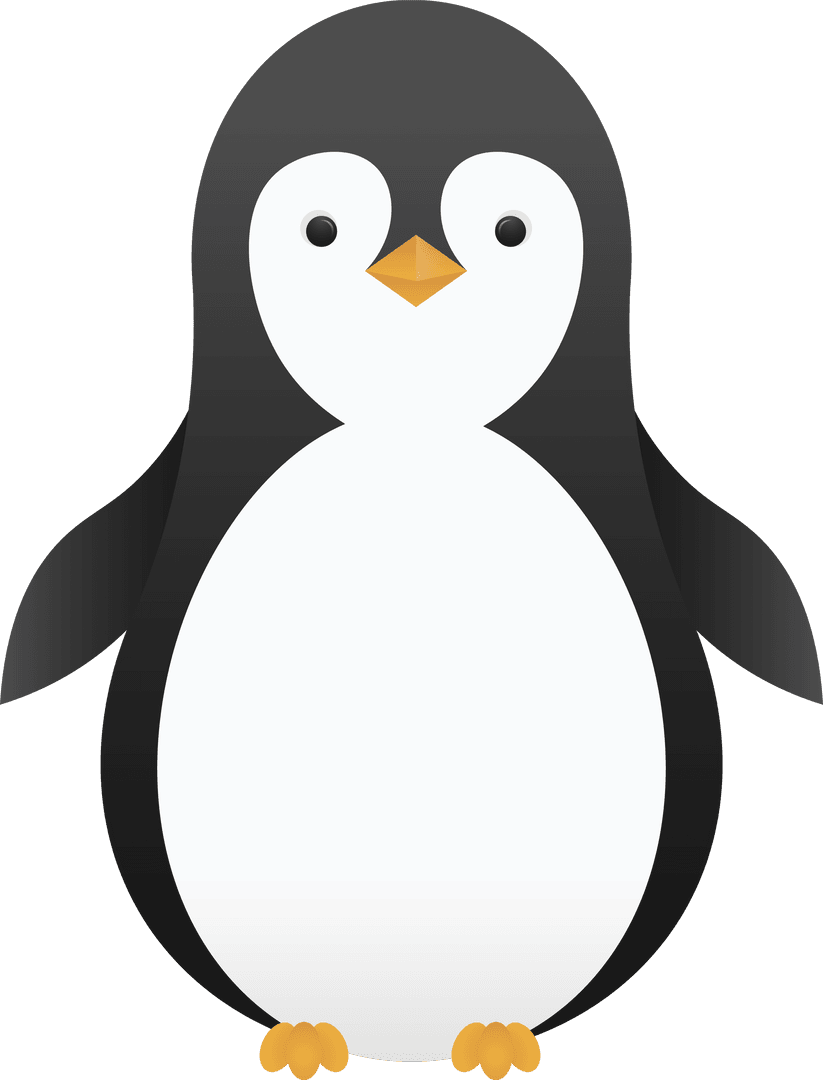 Cute Penguin Illustration on Transparent Background