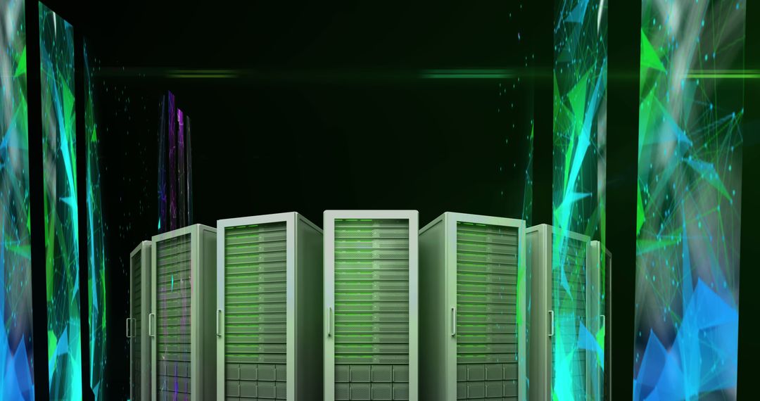 network connections across array of illuminated servers - Free Images, Stock Photos and Pictures on Pikwizard.com