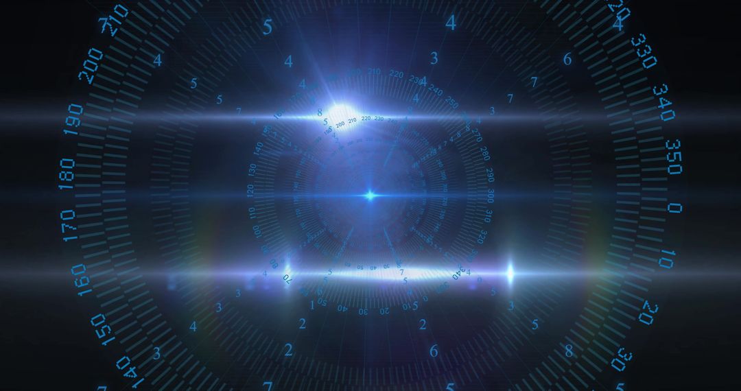 Futuristic Digital Interface with Glowing Circular Patterns