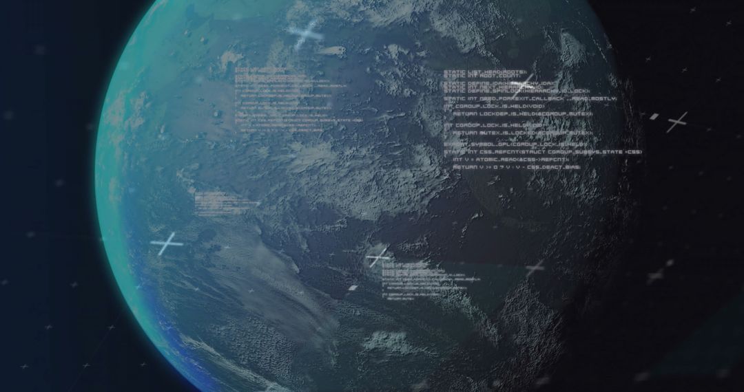 Digital Data Overlay on Global Technology Sphere