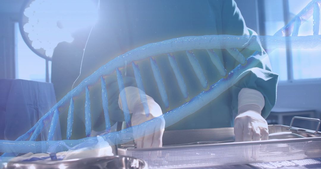 Surgical Team and DNA Strand Highlight Precision Medicine