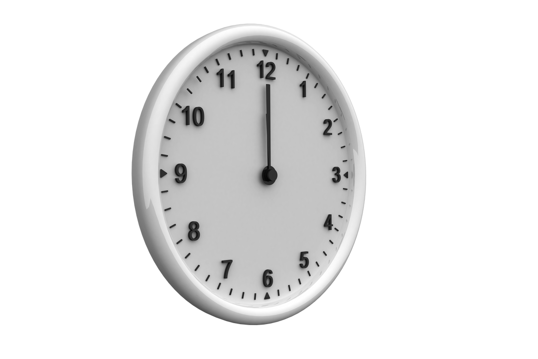 Transparent Clock Illustration Showing 12 O'clock - Download Free Stock Images Pikwizard.com