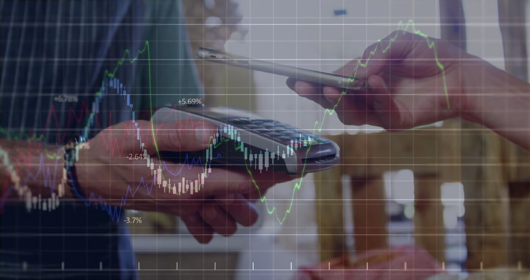 Digital Payment Concept Featuring Financial Data Overlay