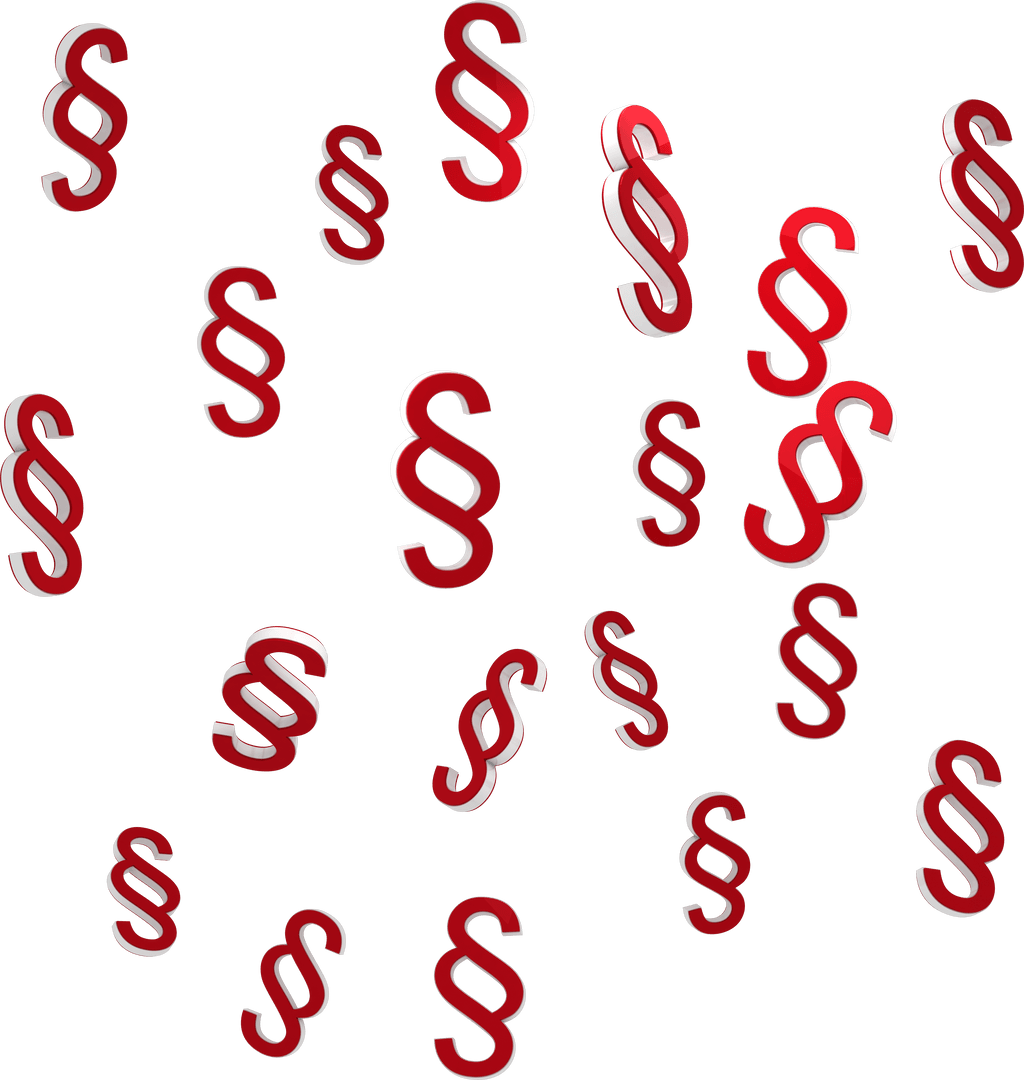 Dynamic Transparent Vector of Falling Red Section Symbols