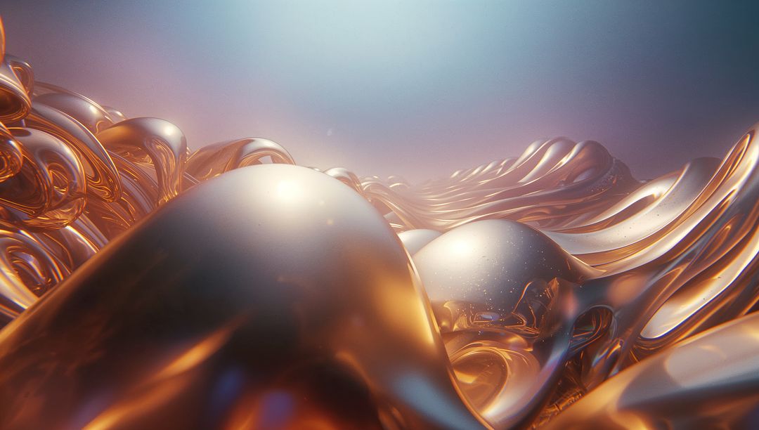 Shimmering Metallic Waves in Futuristic Abstract Setting