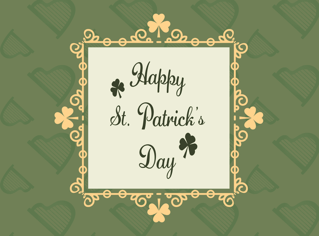 Elegant Transparent Background with St. Patrick's Day Greetings