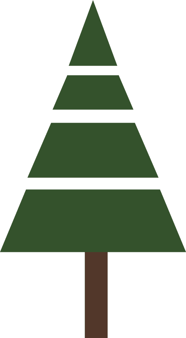 Minimalist Christmas Tree Vector on Transparent Background