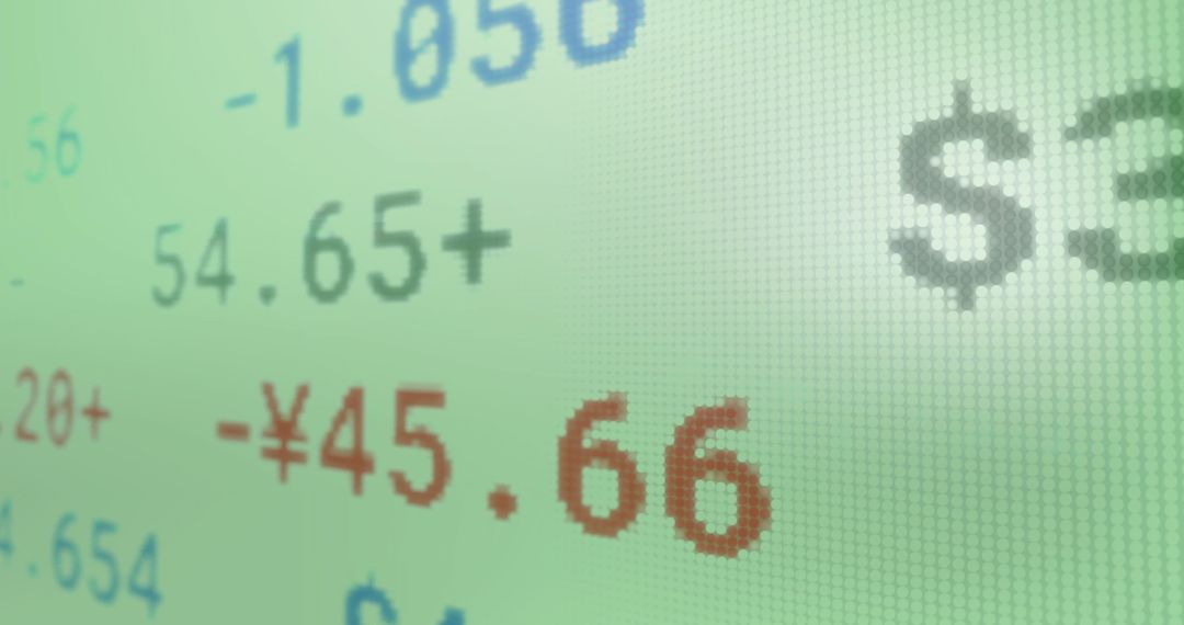 Digital Financial Display Featuring Currency Exchange Rates