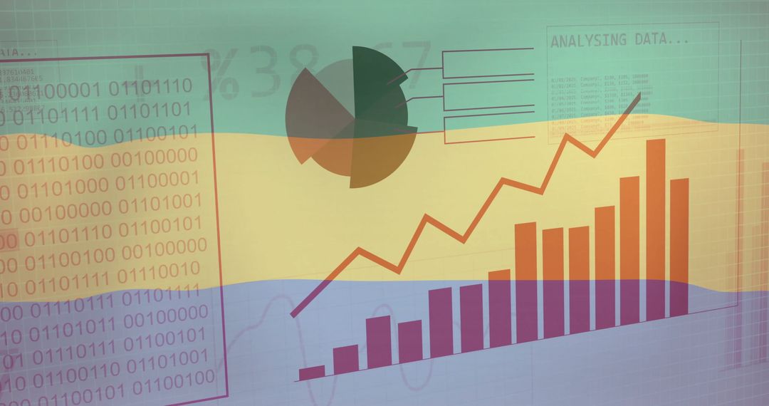 Futuristic Data Analysis on Gabon Flag Background