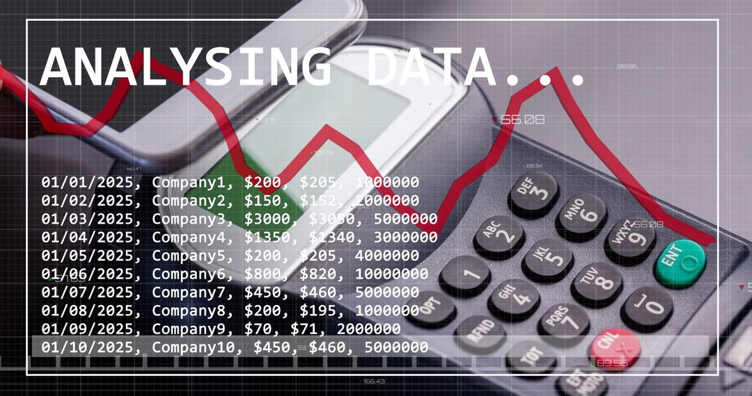 Financial Data Processing Over Payment Terminal Background