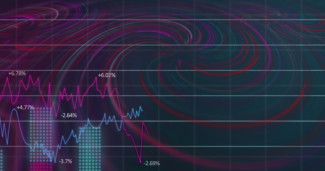 Financial Graph and Waves Representing Market Trends and Data