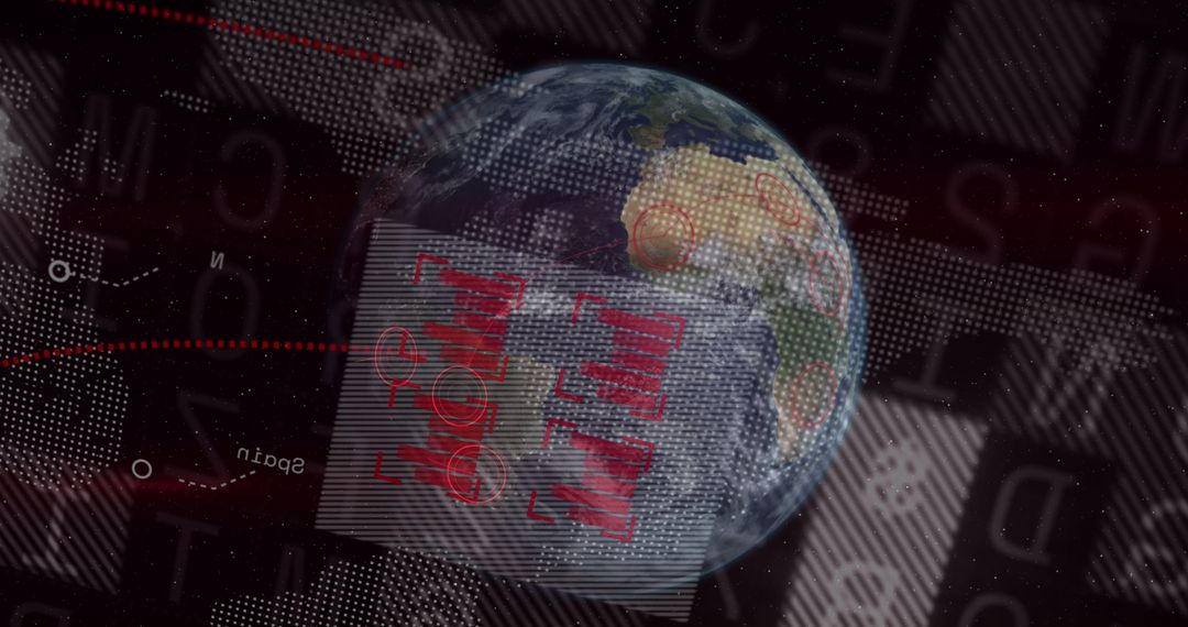 Global Finance Data and Earth Digital Interface Background