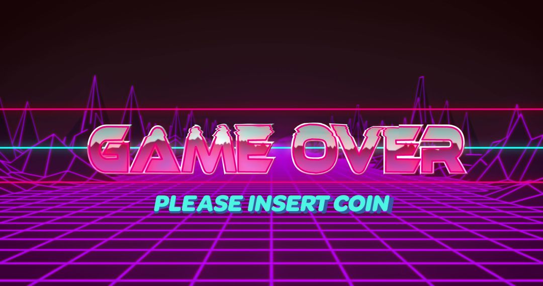 Retro Game Over Screen Please Insert Coin