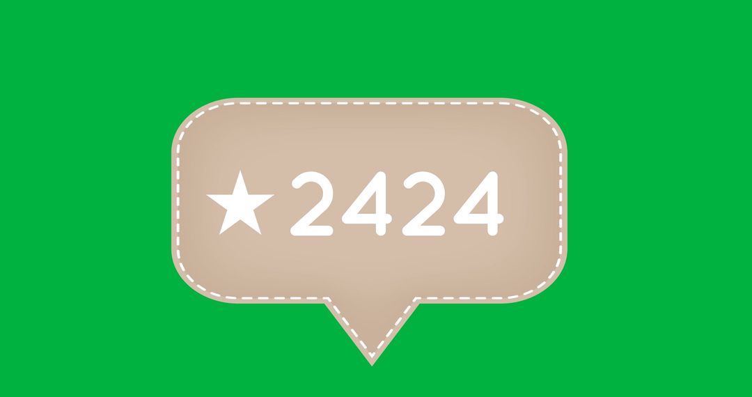 Digital Message Notification with Star on Green Background