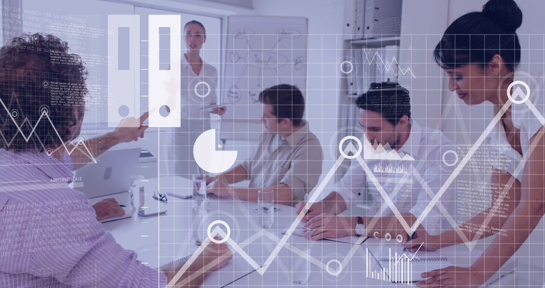 Business Team Analyzing Data with Interactive Interface