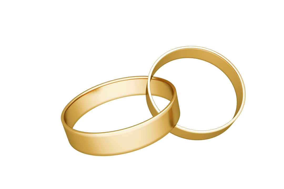 Transparent Wedding Rings Overlapping Symbolizing Unity