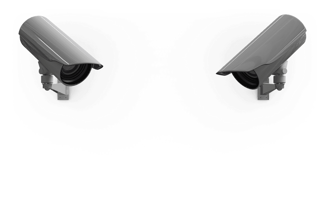 Digital PNG Illustration of Security Cameras on Transparent Background