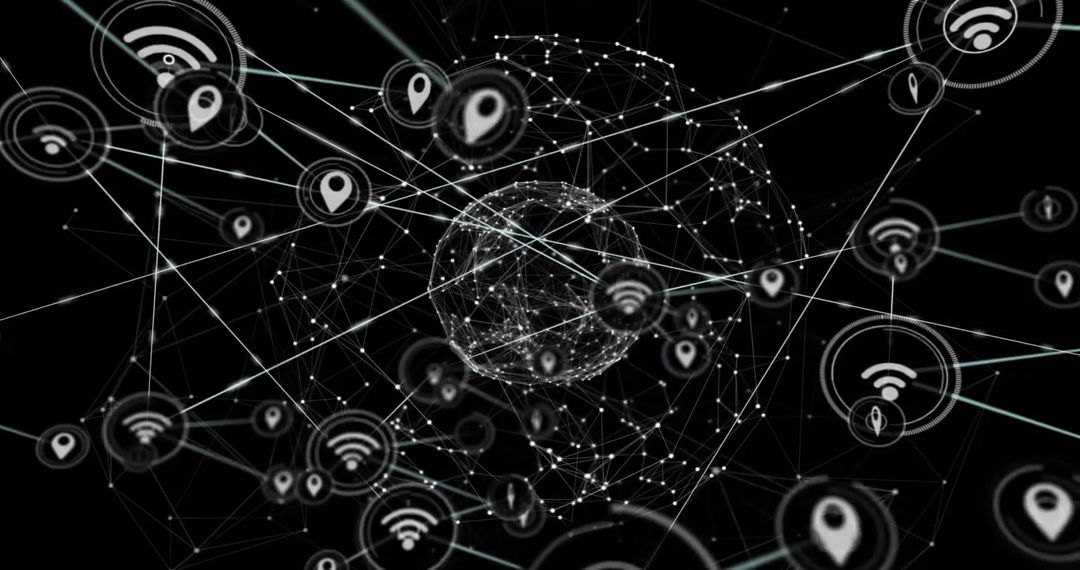 Digital Network Connections Illustrating Global Connectivity