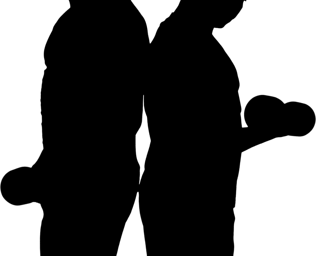 Digital Transparent Silhouette Lifting Dumbbells Illustration