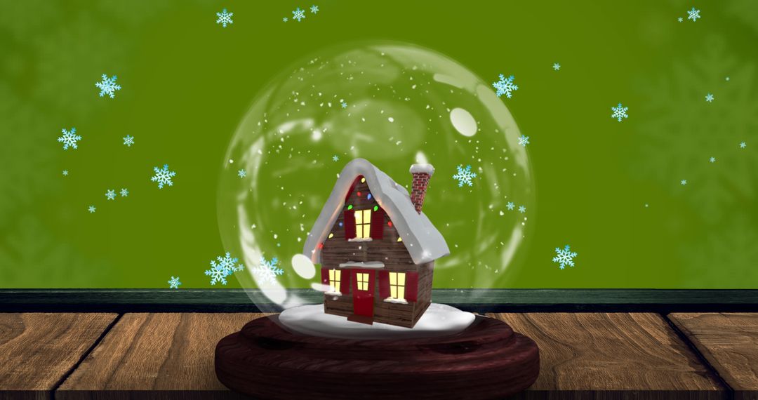 Winter Wonderland Snow Globe with Wooden House