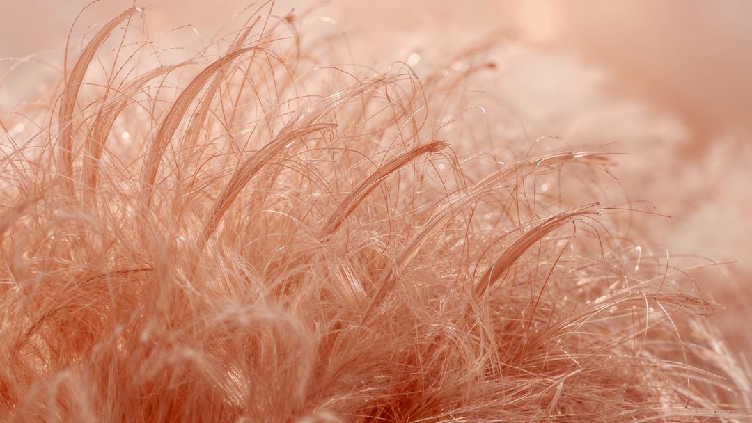 Close-Up Macro View of Soft Peach Furry Texture in Natural Light
