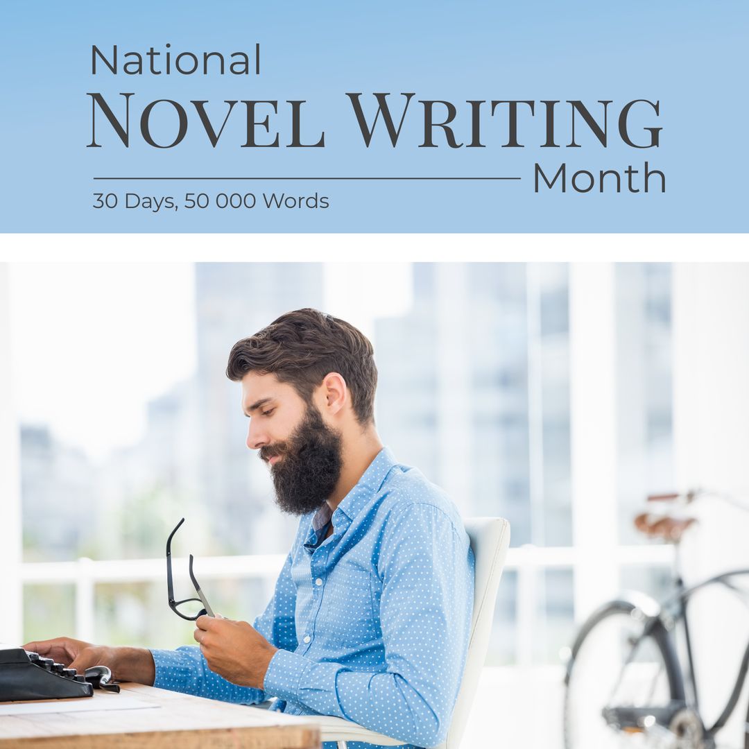 Motivated Writer Participating in National Novel Writing Month