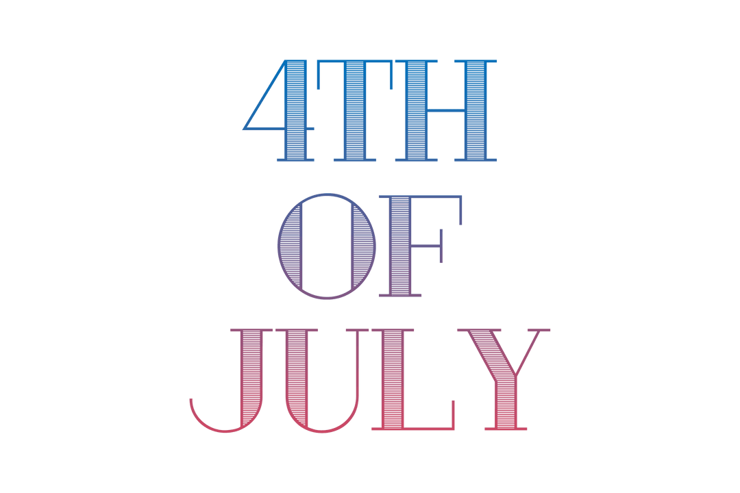 4th of July Transparent Text Graphic in Gradient Colors - Download Free Stock Images Pikwizard.com
