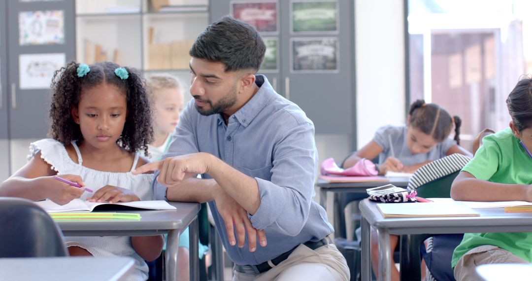 Teacher Guiding Diverse Students in Classroom Learning