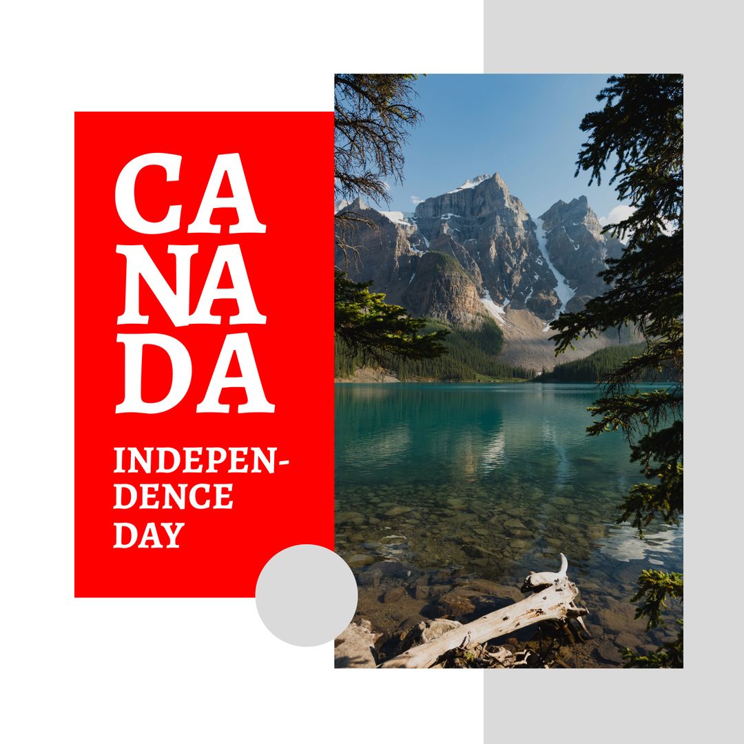 Canada Independence Day Lake and Mountain Celebration Scene