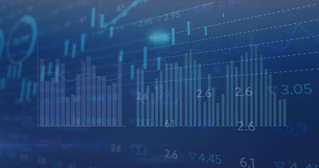 Abstract Financial Graphs and Data on Blue Background - Free Images, Stock Photos and Pictures on Pikwizard.com